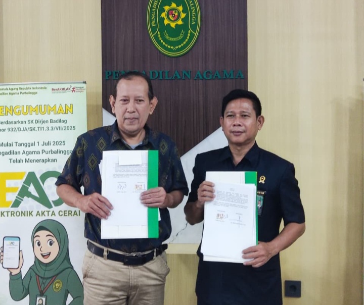 Penandatanganan Perjanjian Kerjasama antara Pengadilan Agama Purbalingga dan DPMPTSP (09/09)